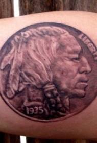 ruka smeđi drevni uzorak tetovaže kovanica