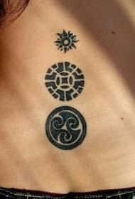 Tribal Black Sun Symbol Tattoo Patroon
