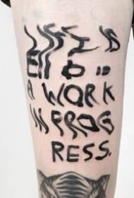 Weird style messy text tattoo kev qhia