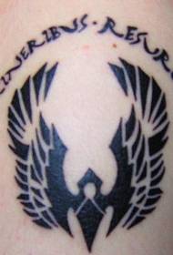 sorbalden phoenix beltza eta latinez tatuaje argazkia