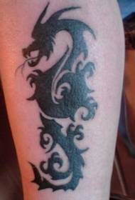 Black Tribal Dragon Tattoo Pattern