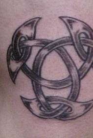 Keltský trojice symbol černé tetování vzor