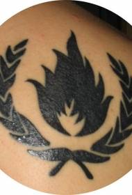 tűz korona levél totem tetoválás minta