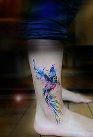 Разнобојна тетоважа на Мао Јухуан 149368 - убава полу-должина блескава тетоважа на феникс