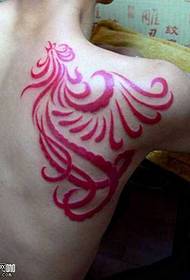 shoulder red phoenix tattoo pattern