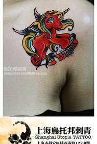 girl's shoulder cute cute unicorn tattoo pattern