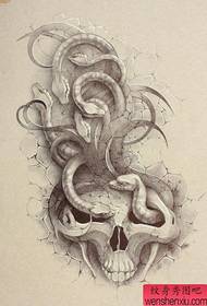 very fashionable stone carving Medusa tattoo works