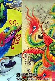 gorgeous color phoenix tattoo pattern