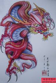 lahedat värvi punase draakoni suurrätiku draakoni tätoveeringu muster