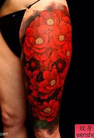 leg Popular classic poppies tattoo pattern