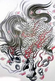 препоръча татуировка на животински огън еднорог Манускрип картина
