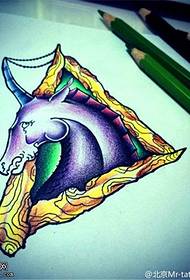 Colored Triangle Unicorn Tattoo Picture