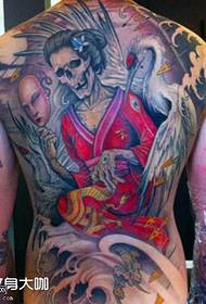 terug geisha tattoo patroon