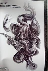 a black gray phoenix tattoo pattern