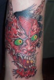 Angry Red Devil Tattoo Pattern