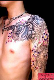 Labarin Tattoo: shawl Phoenix cherry tattoo pattern hoto