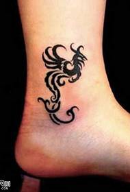шема на тетоважа на нога феникс