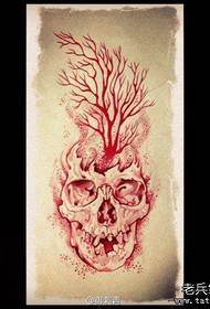 populārs tautas galvaskausa un koka tetovējuma manuskripts