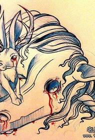 populární alternativní jednorožec a králík tetování vzor