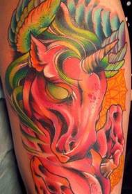 arm popular handsome European and American color unicorn tattoo pattern