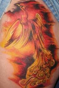 Bath Fire Phoenix Art Painted Tattoo Pattern