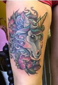 enhjørning tatovering: flot en gruppe Unicorn tatoveringer mønstre 9 ark