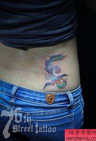 girl's waist beautiful and beautiful phoenix tattoo pattern
