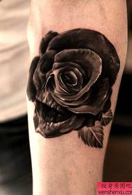 arm On a weird rose skull tattoo work