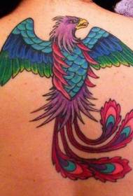 гръб цвят феникс татуировка модел