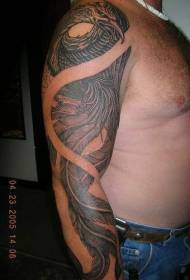 arm beautiful phoenix black gray tattoo pattern