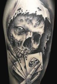 Wzór tatuażu śmierci i karty do gry