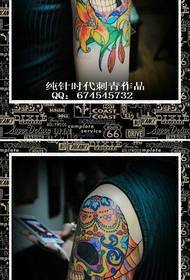 girl arm cool popular skull tattoo pattern