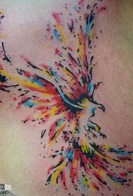 patrón colorido de tatuaje de fénix