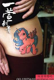 edertasuna gerrian arrosa unicornio txikia tatuaje eredua