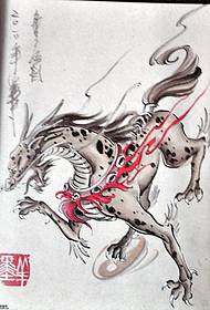 an ink painting unicorn tattoo pattern