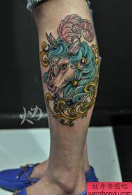leg classic beautiful unicorn tattoo pattern