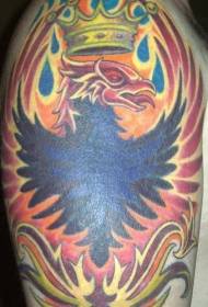 Big Arm Color Phoenix Totem Flame Tattoo Model