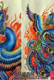 popular beautiful phoenix tattoo pattern
