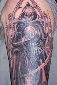 Patrón de tatuaje de bola mágica del trono de la muerte