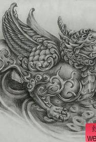 soul tattoo Pattern: God beast brave troops tattoo pattern