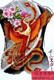 Patrón de tatuaxe de bestas de Deus: patrón de tatuaxe de animais fenoques de cor completa