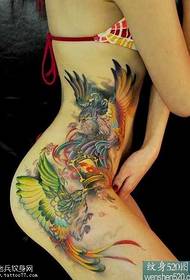 Uzorak za tetovažu bočnog struka Phoenix u boji
