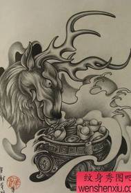 Modello del tatuaggio della bestia Dio fortunato: la bestia quattro non è come un modello del tatuaggio