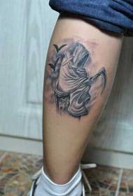 Padrão de tatuagem de morte de perna 150500- 火 crânio 神 padrão de tatuagem