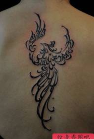 girl back totem phoenix tattoo pattern