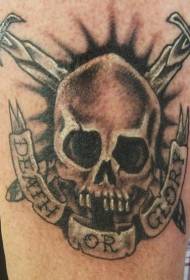 skull匕 initial black tattoo pattern