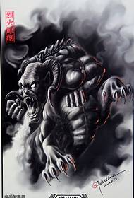 Chinese God beast tattoo pattern