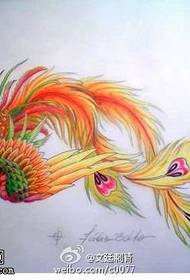 warna pola tattoo phoenix éndah
