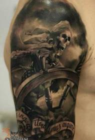pirate skull skull tattoo pattern