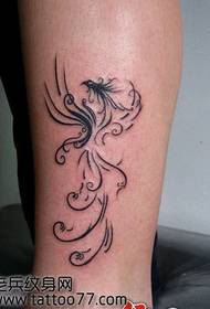 leg classic beautiful totem phoenix tattoo pattern